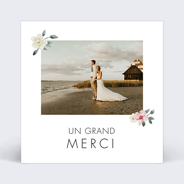 Carte remerciement mariage Romance