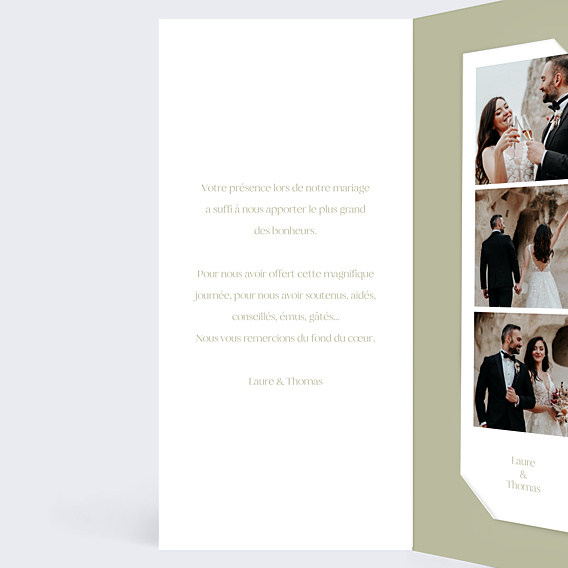 Remerciements mariage Etiquette Carré