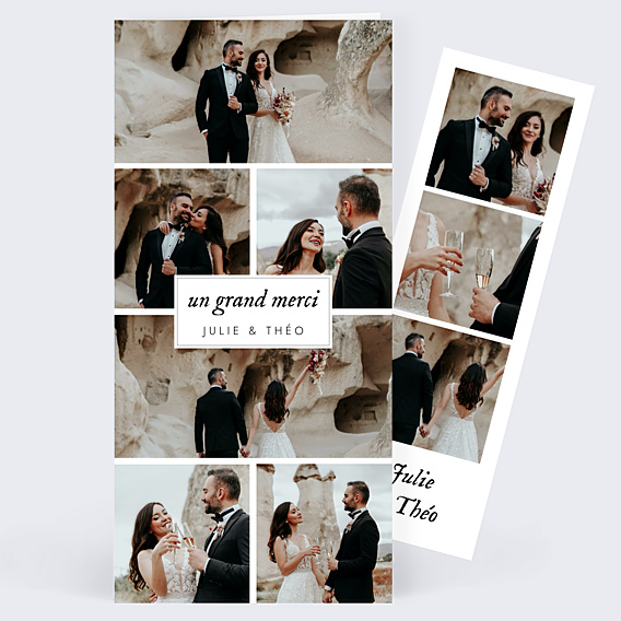 Remerciements mariage Multiphoto Etiquette Paysage