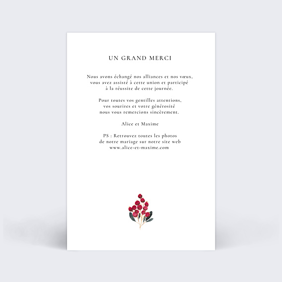 Remerciements mariage Romantic Peonies