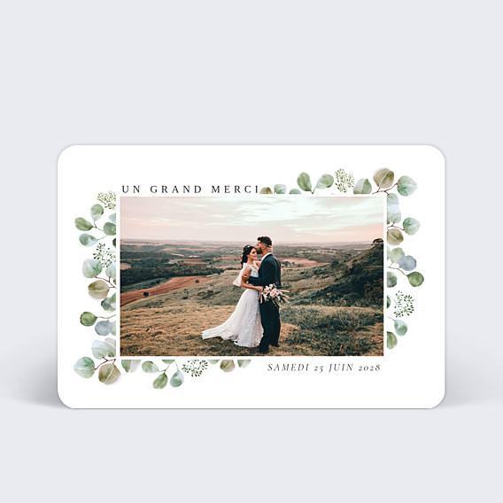 Remerciements mariage Cadre Eucalyptus