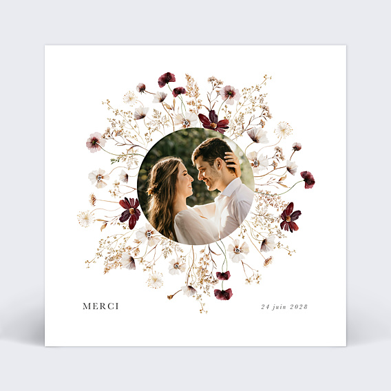 Remerciements mariage Jardin Sauvage
