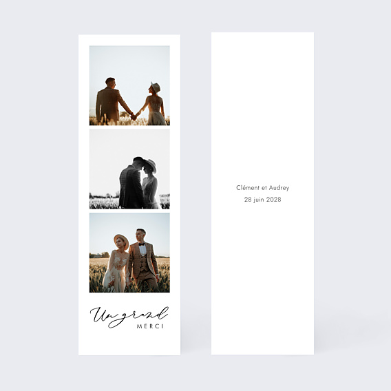 Remerciements mariage Effet Photo