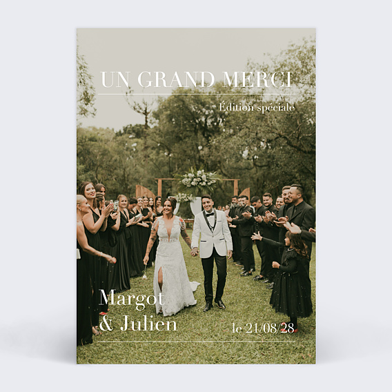 Remerciements mariage Magazine