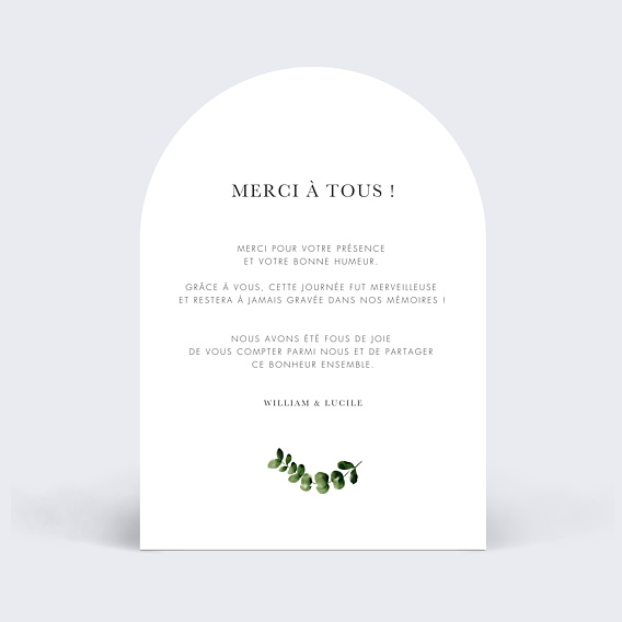 Carte remerciement mariage Tournesol Verso