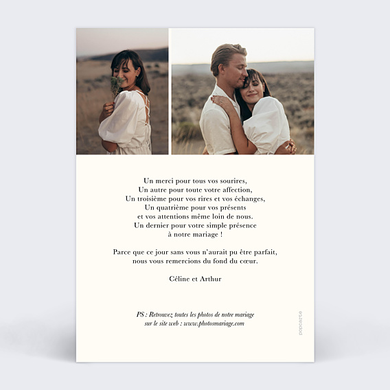 Remerciements mariage Étiquette Bohème