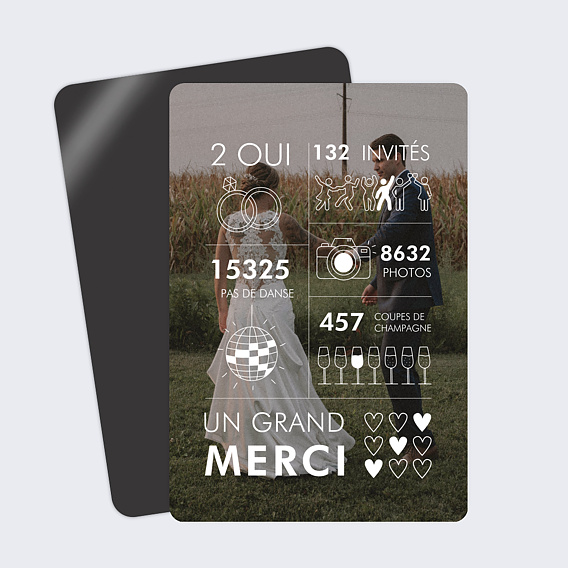 Carte remerciement mariage Mariage chiffré