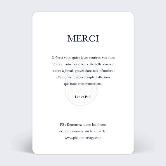 Remerciements mariage Passeport