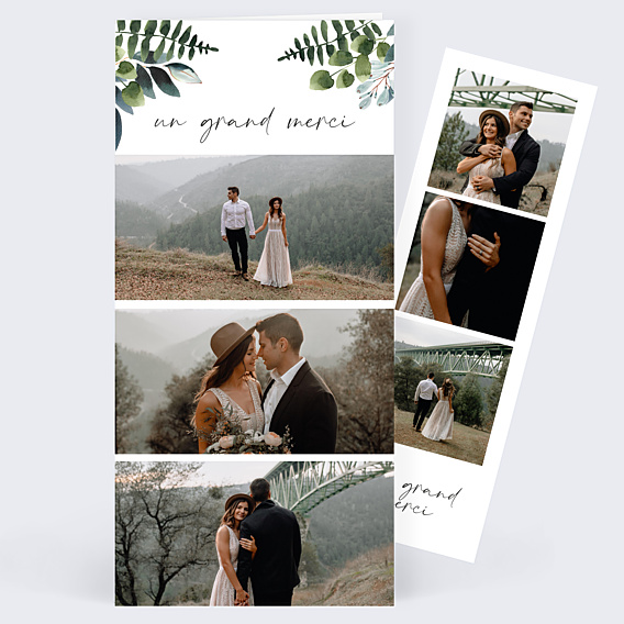 Remerciements mariage Idylle Végétale