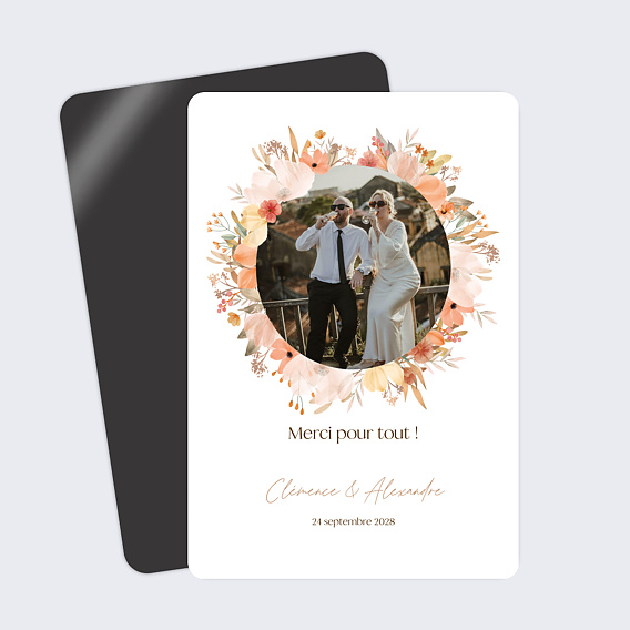 Carte remerciement mariage Flower of Fall