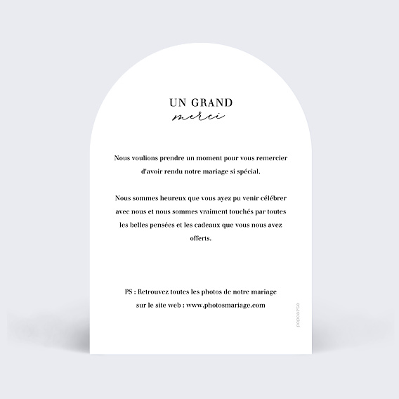 Remerciements mariage Grande Typo Merci