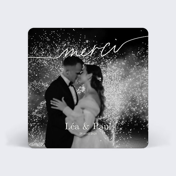 Remerciements mariage Ligne Blanche