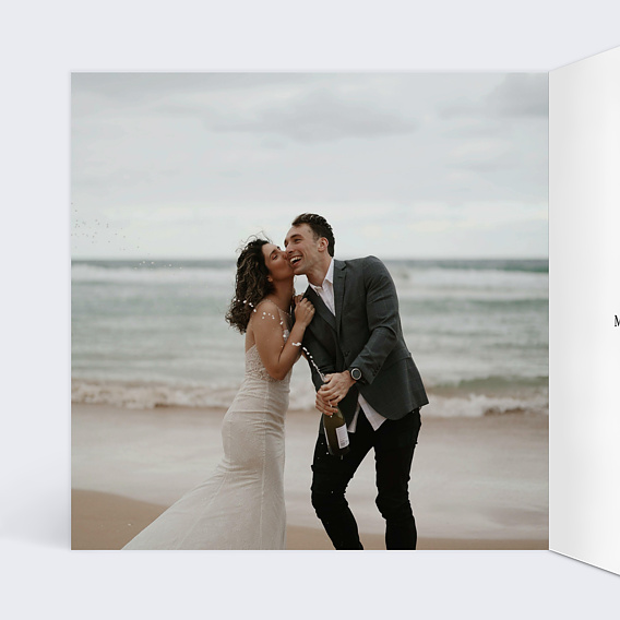 Carte remerciement mariage Couronne Eucalyptus Minimaliste Intérieur Gauche