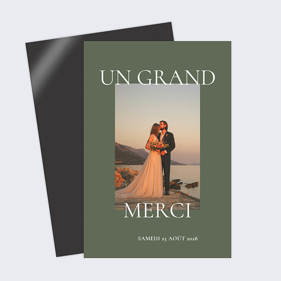 Carte remerciement mariage Deux prénoms photo