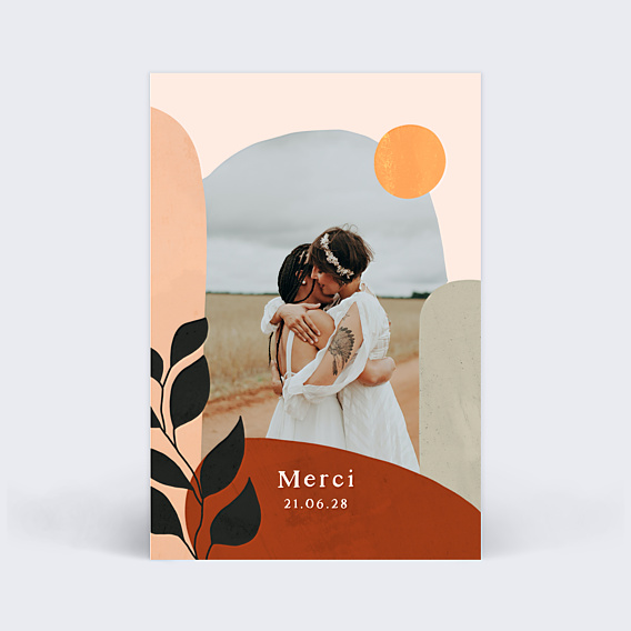 Remerciements mariage Bohème Coloré