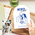 Remerciements mariage Portrait au trait simple