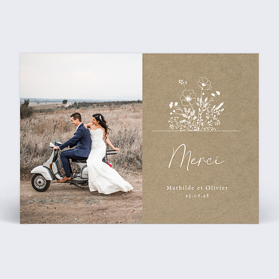 Remerciements mariage Bouquet Champêtre