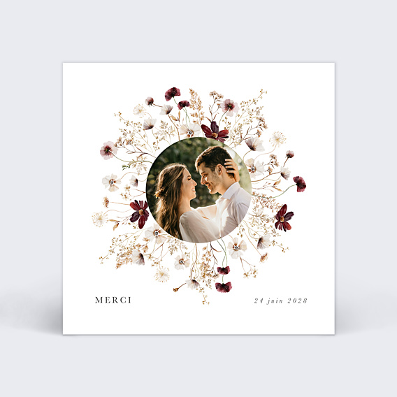 Remerciements mariage Jardin Sauvage