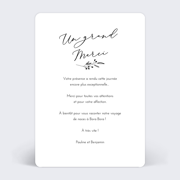 Remerciements Mariage Brindilles Verso