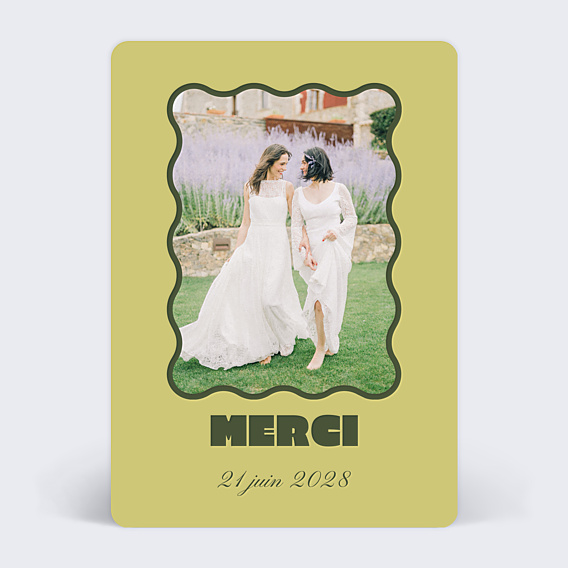 Carte remerciement mariage Citrus wavy