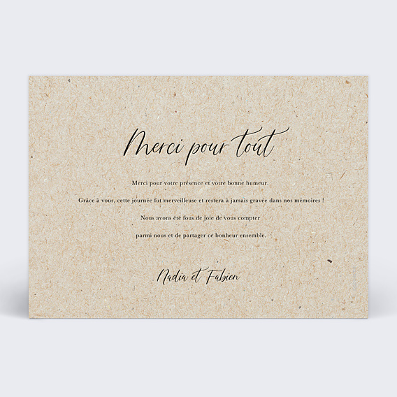 Remerciements mariage Voyage Vintage