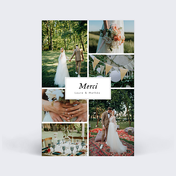 Remerciements mariage Multiphoto Etiquette