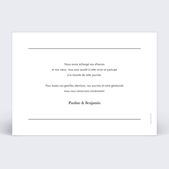 Remerciements mariage Linéal III