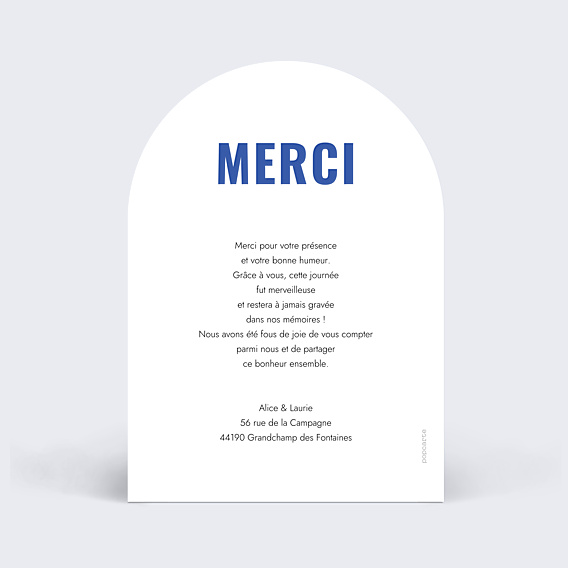 Remerciements mariage Portrait au trait simple