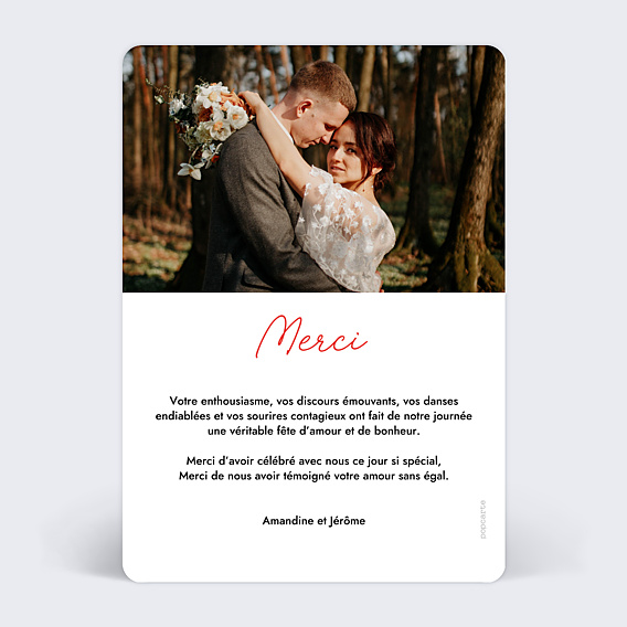 Remerciements mariage Bref, merci