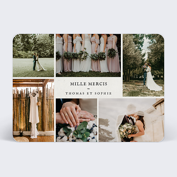 Remerciements mariage Douceur Chiné