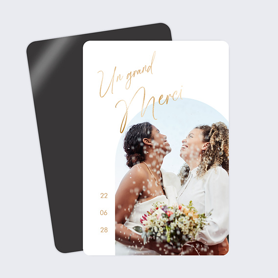 Carte remerciement mariage Arche