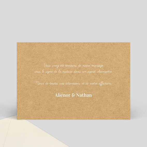 Carte remerciement mariage Fleurs des Champs Verso