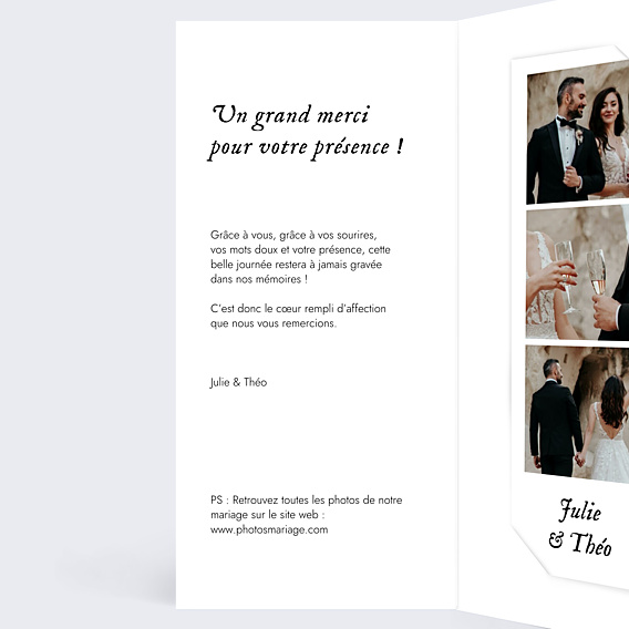 Remerciements mariage Multiphoto Etiquette Paysage