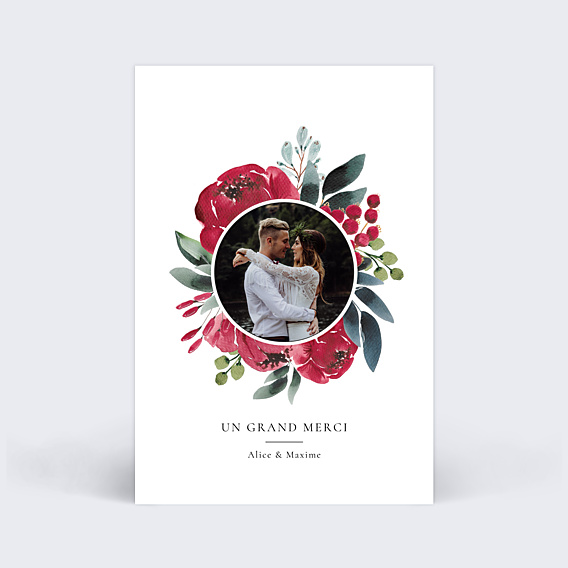 Remerciements mariage Romantic Peonies