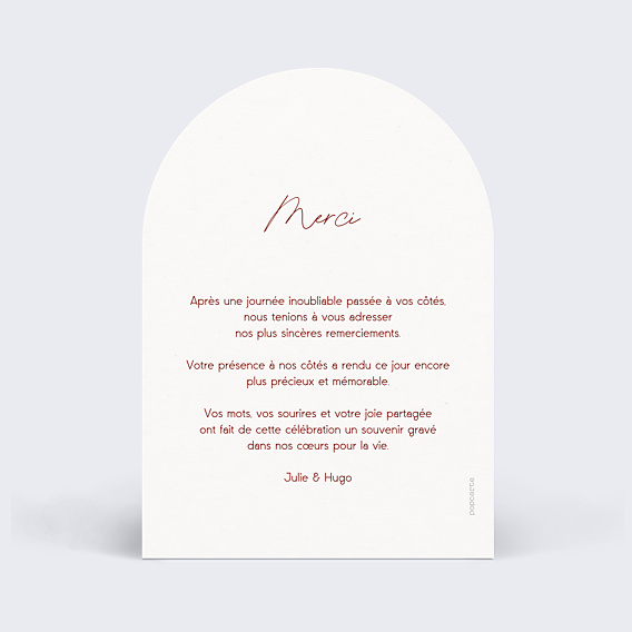 Remerciements mariage Cadre noué