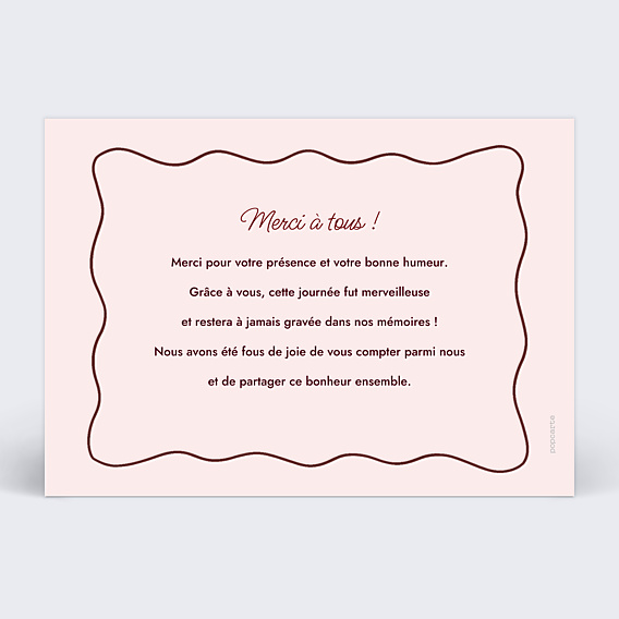 Remerciements mariage Portrait dessiné au trait
