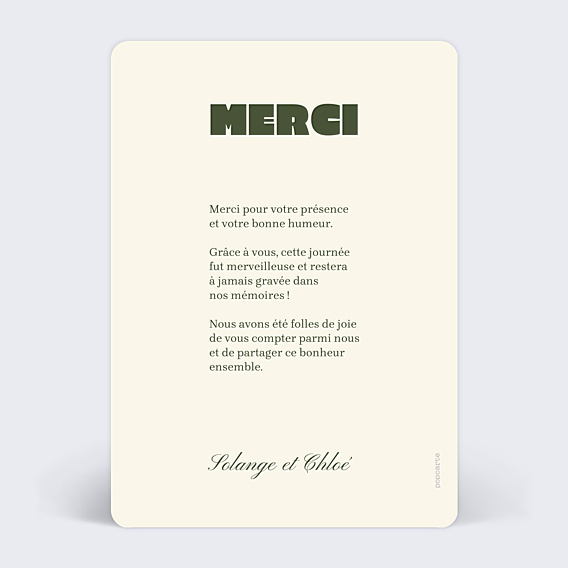Remerciements mariage Citrus wavy