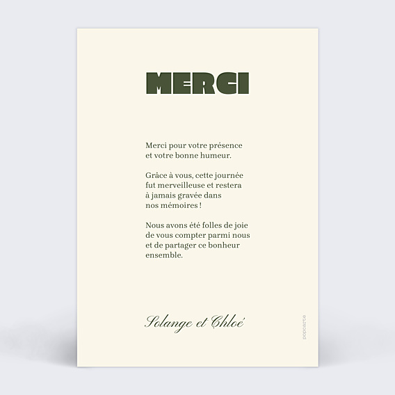 Remerciements mariage Citrus wavy
