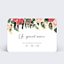 Carte remerciement mariage Wild Flowers sans photo