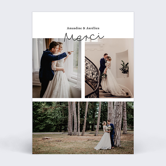 Remerciements mariage Typographie Minimaliste