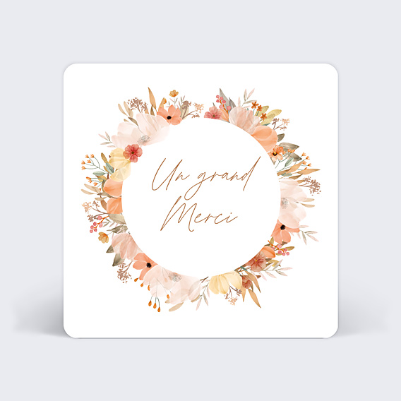 Remerciements mariage Ronde Florale