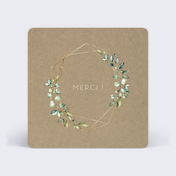 Remerciements mariage Couronne de Feuilles