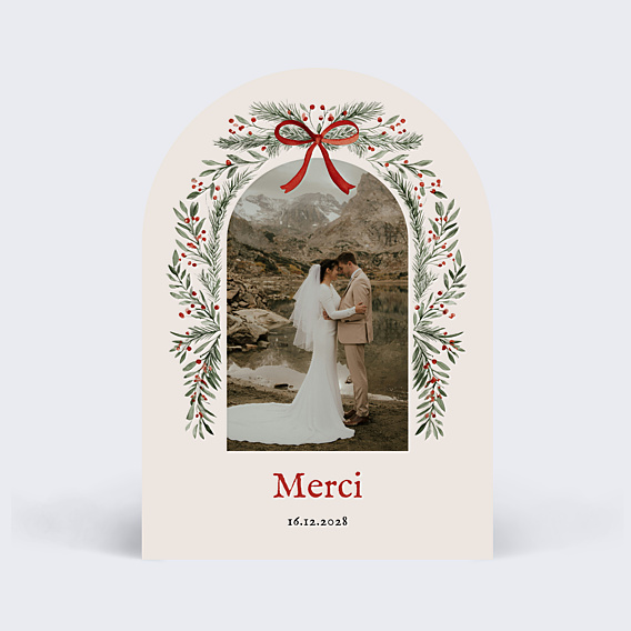 Remerciements mariage Arche guirlande