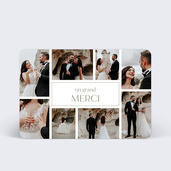 Remerciements mariage Étiquette rectangle