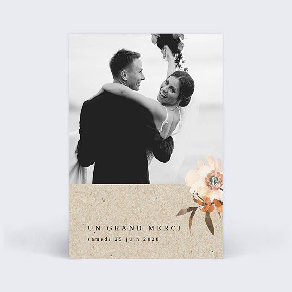 Remerciements mariage Bouquet Parfumé Kraft