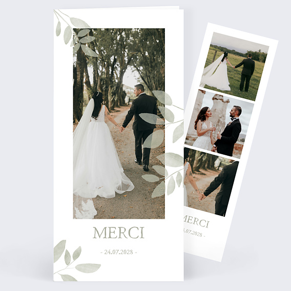 Carte remerciement mariage Jolis brins