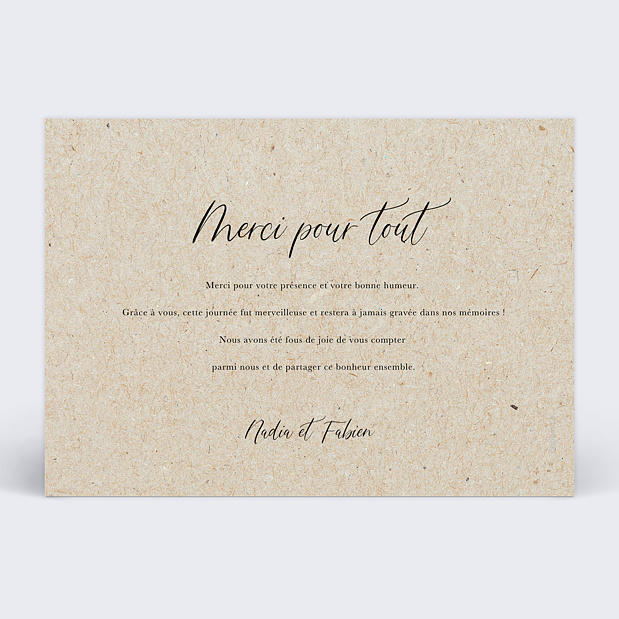 Remerciements Mariage Voyage Vintage Verso
