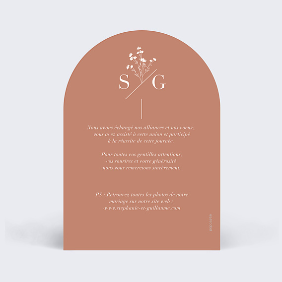 Remerciements mariage Botanica