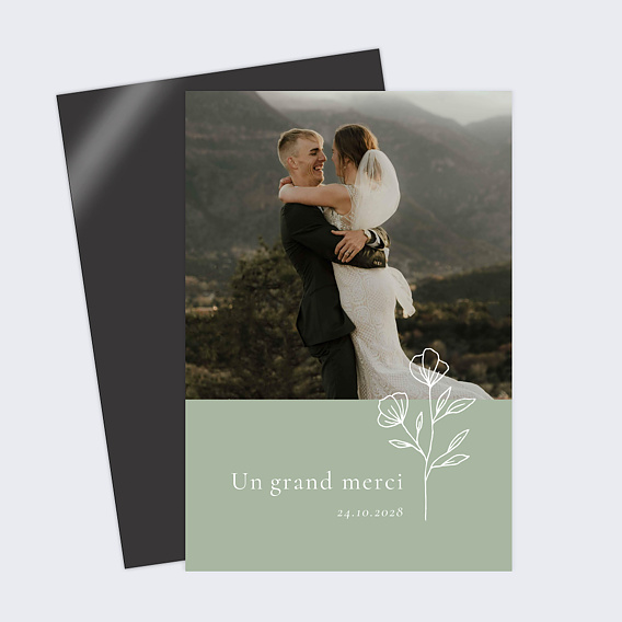 Carte remerciement mariage Soliflore