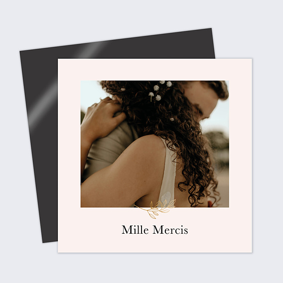 Carte remerciement mariage Petit végétal séparateur